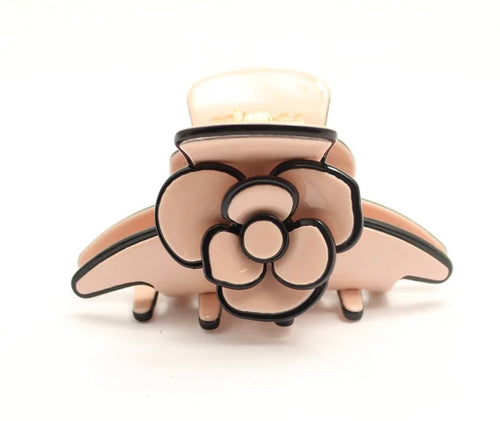 Chanel Inspired France Creation Camelia Flower Jaws Hair Clip