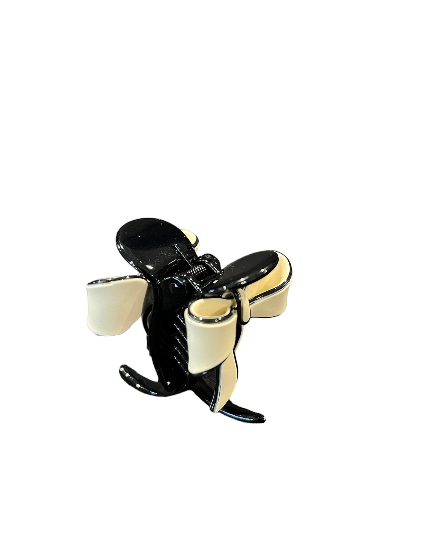Ponytail Bow Jaw Hair Clip Cream/Black