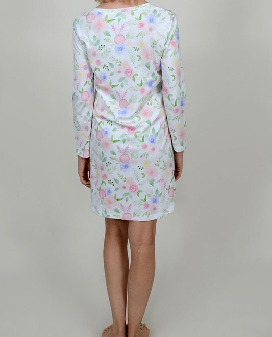 Floral 100% Pima Cotton Nightshirt Adult Size Medium