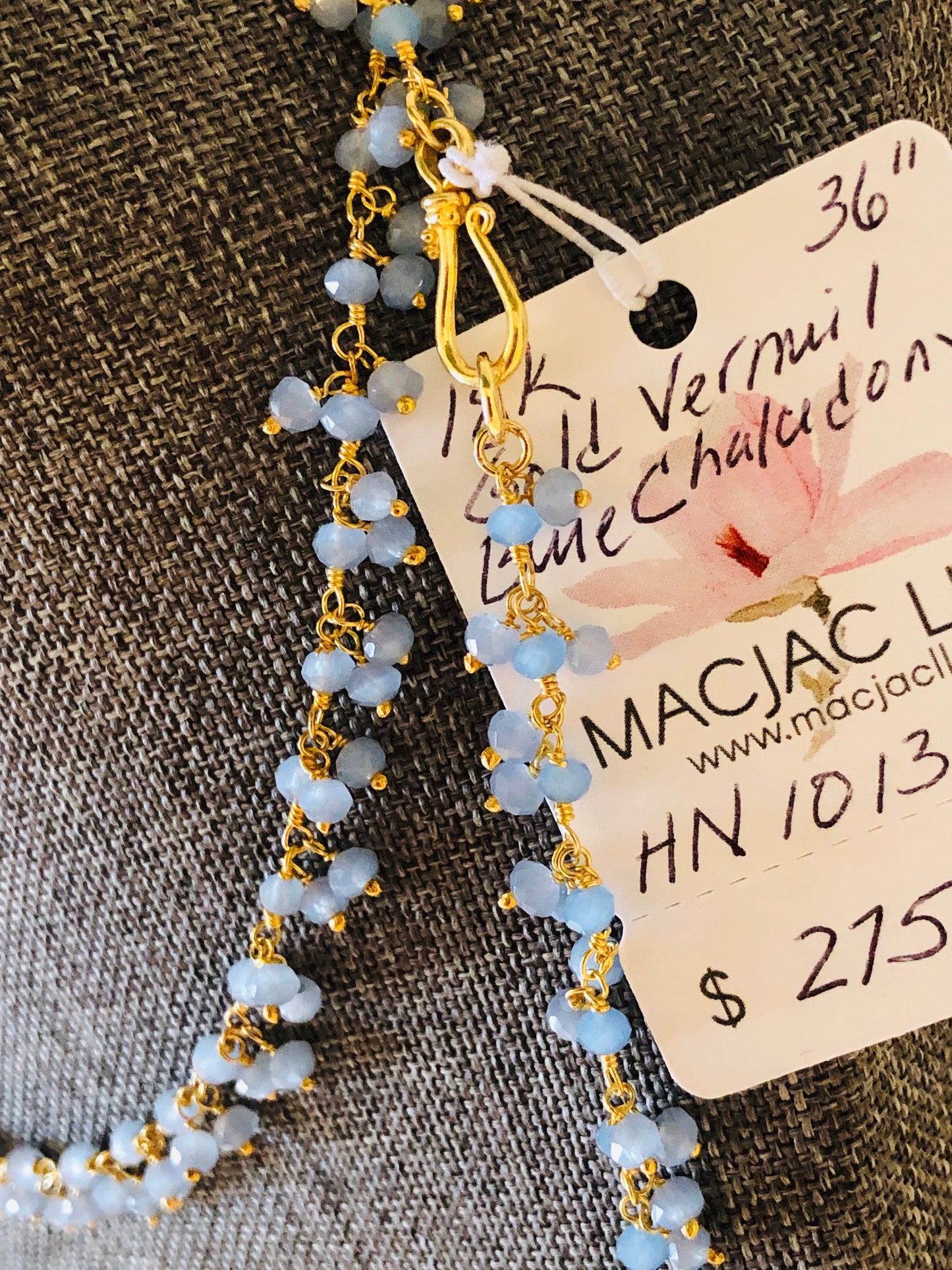 Blue Chalcedony 36” Necklace