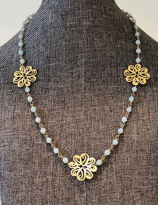 Green Calcedony Necklace 18”-20”