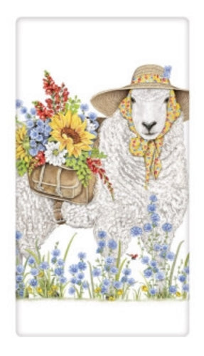 Flour Sack Kitchen Dish Towel Wildflower Sheep Mary Lake - Thompson
