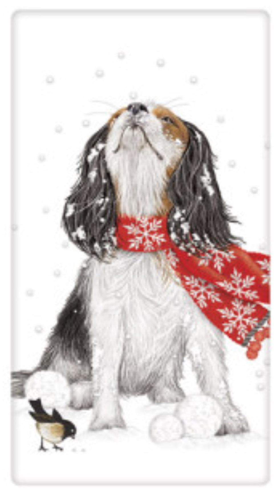 Flour Sack Kitchen Dish Towel Snow Spaniel Mary Lake - Thompson