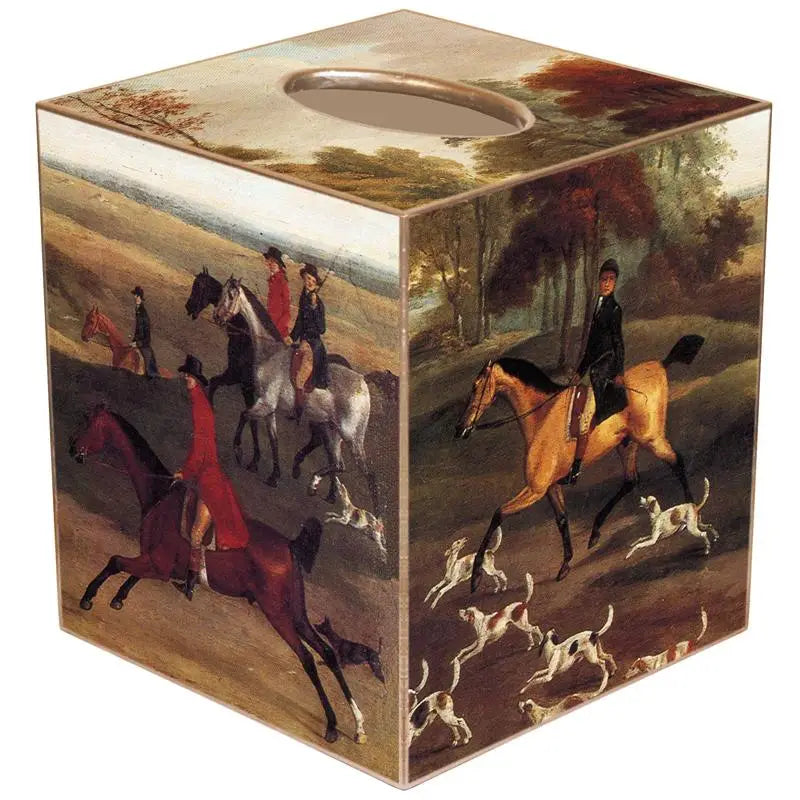 Marye-Kelley Fox Hunt Scene Tissue Box Cover