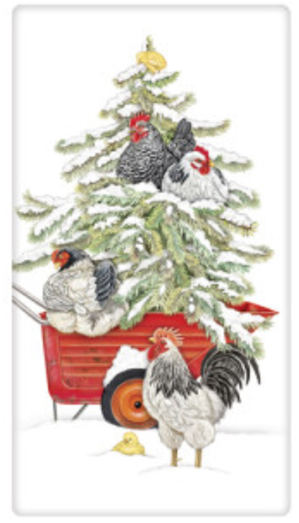 Flour Sack Kitchen Dish Towel Winter Chicken Tree Mary Lake - Thompson