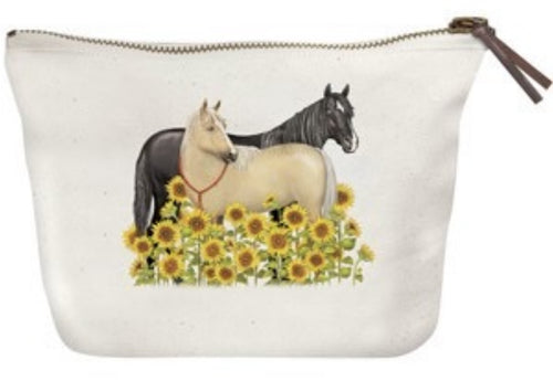 Mary Lake Thompson Sunflower Horses Canvas Pouch