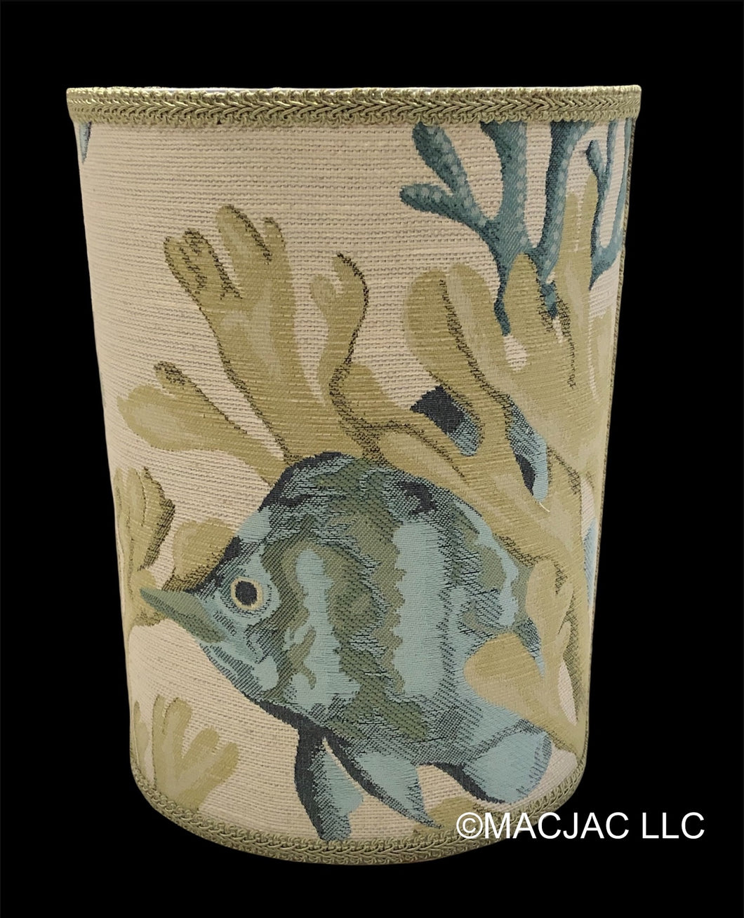 Ocean Fish Fabric Covered Wastebasket