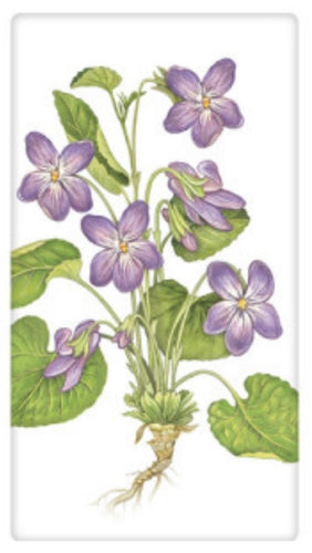 Flour Sack Kitchen Dish Towel Violets Mary Lake - Thompson