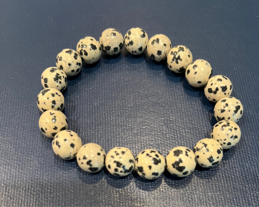 Dalmatian Jasper Beaded Bracelet