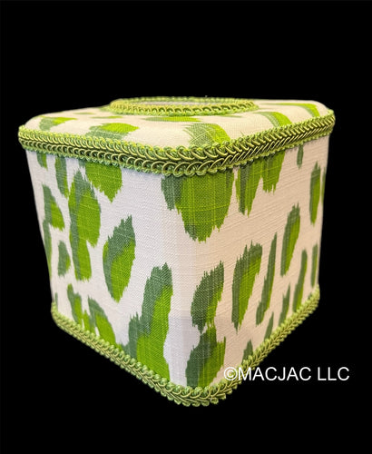 Cheetah Green Fabric Covered Tissue Box Cover ***In Stock***
