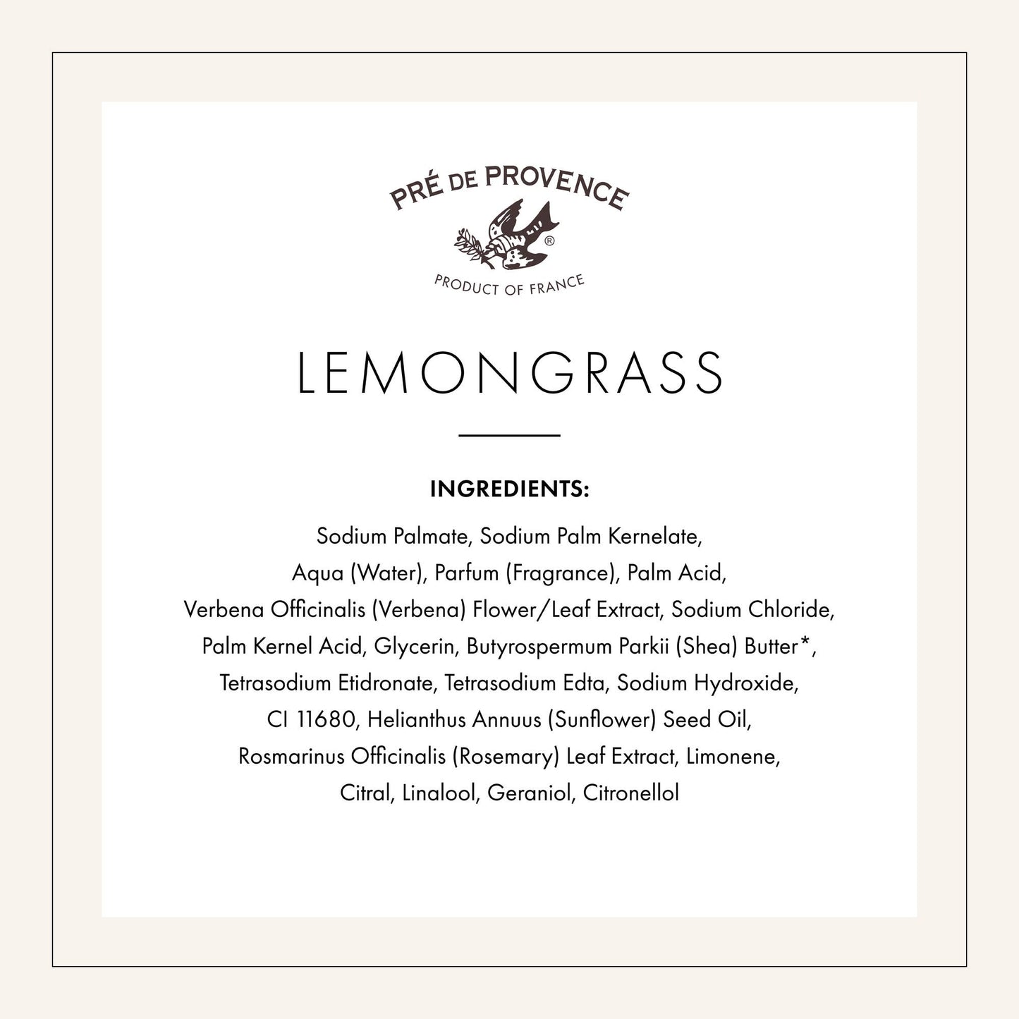 Pre De Provence Lemongrass Soap Bar 150g