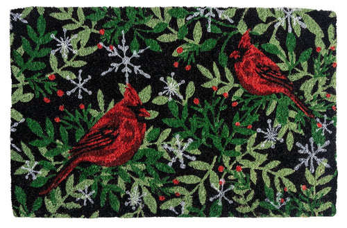 Williamsburg Holiday Cardinal Handwoven Doormat **Show only item**