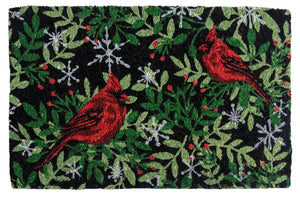 Williamsburg Holiday Cardinal Handwoven Doormat **Show only item**