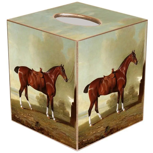 Marye-Kelley Chestnut Hunter Horse Tissue Box Cover