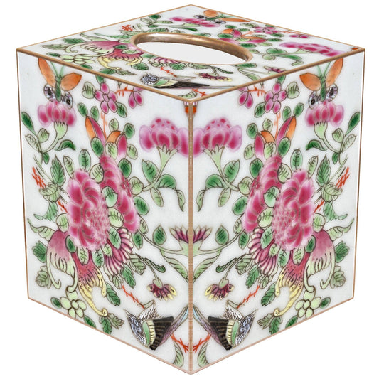 Marye-Kelley Rose Medallion Roses with Bird Tissue Box Cover
