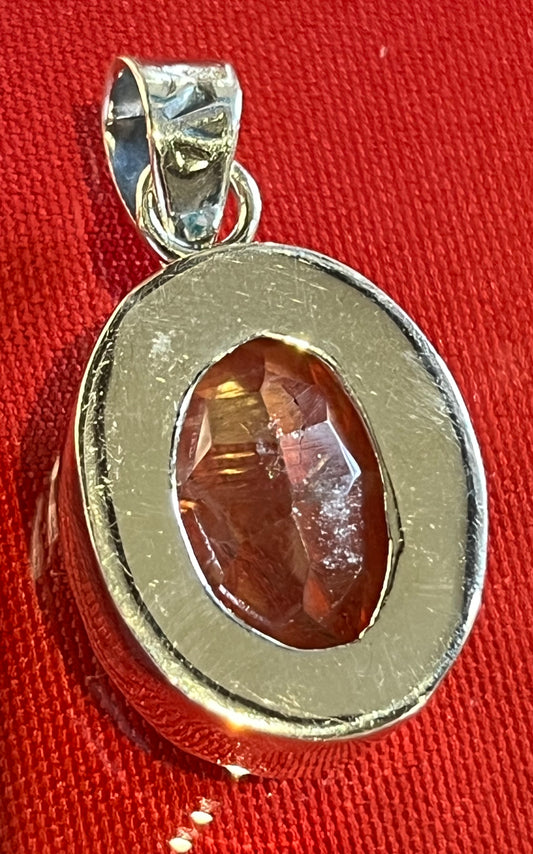 Sterling Silver Carved Large Lemon Quartz Pendant