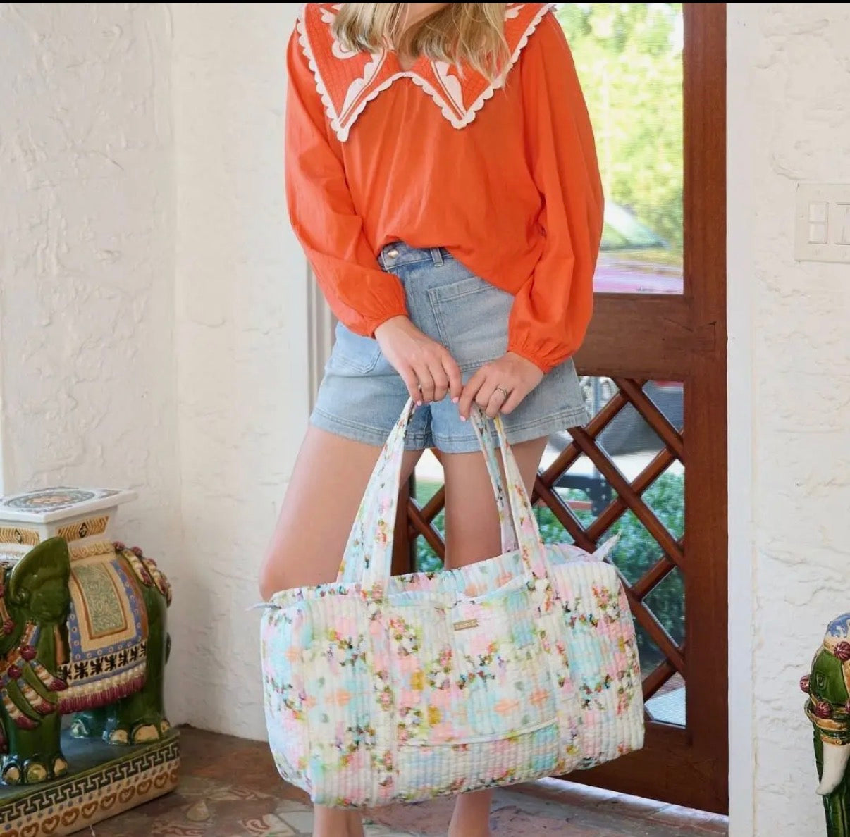 Laura Park Brooks Avenue Quilted Signature Duffle Bag