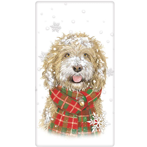Flour Sack Kitchen Dish Towel Snowflake Doodle Mary Lake - Thompson