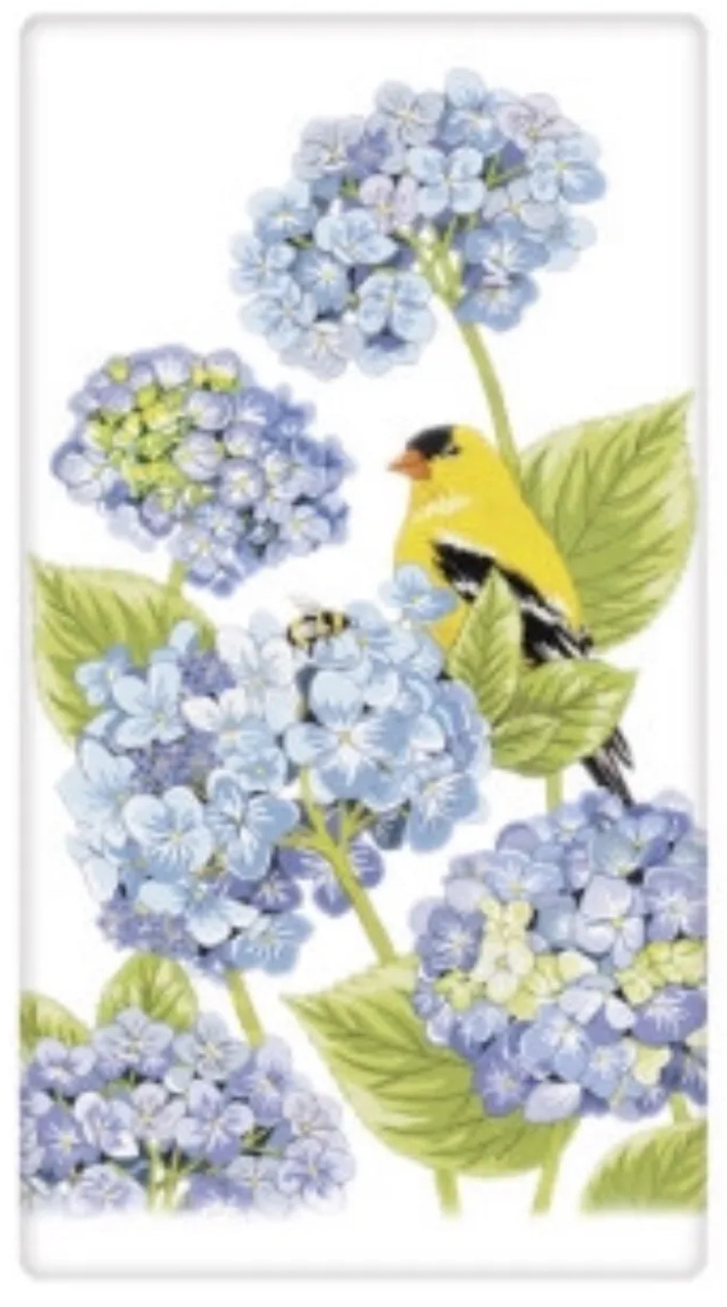 Flour Sack Kitchen Dish Towel Hydrangea Finch Mary Lake - Thompson