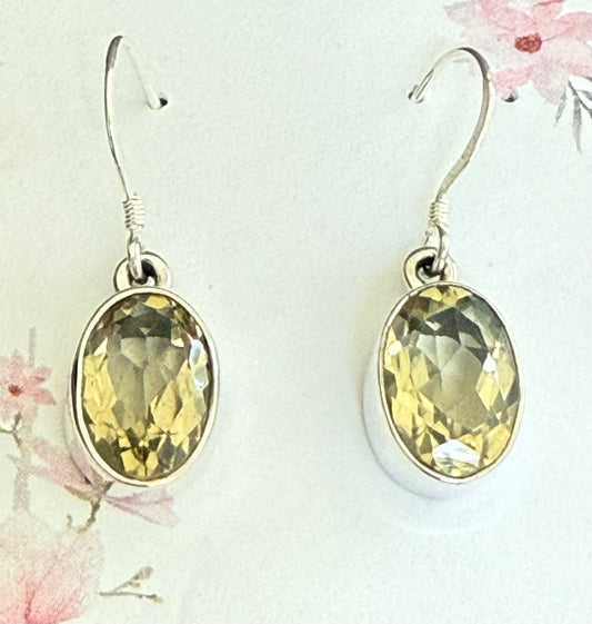 Sterling Silver Citrine Dangle Earrings