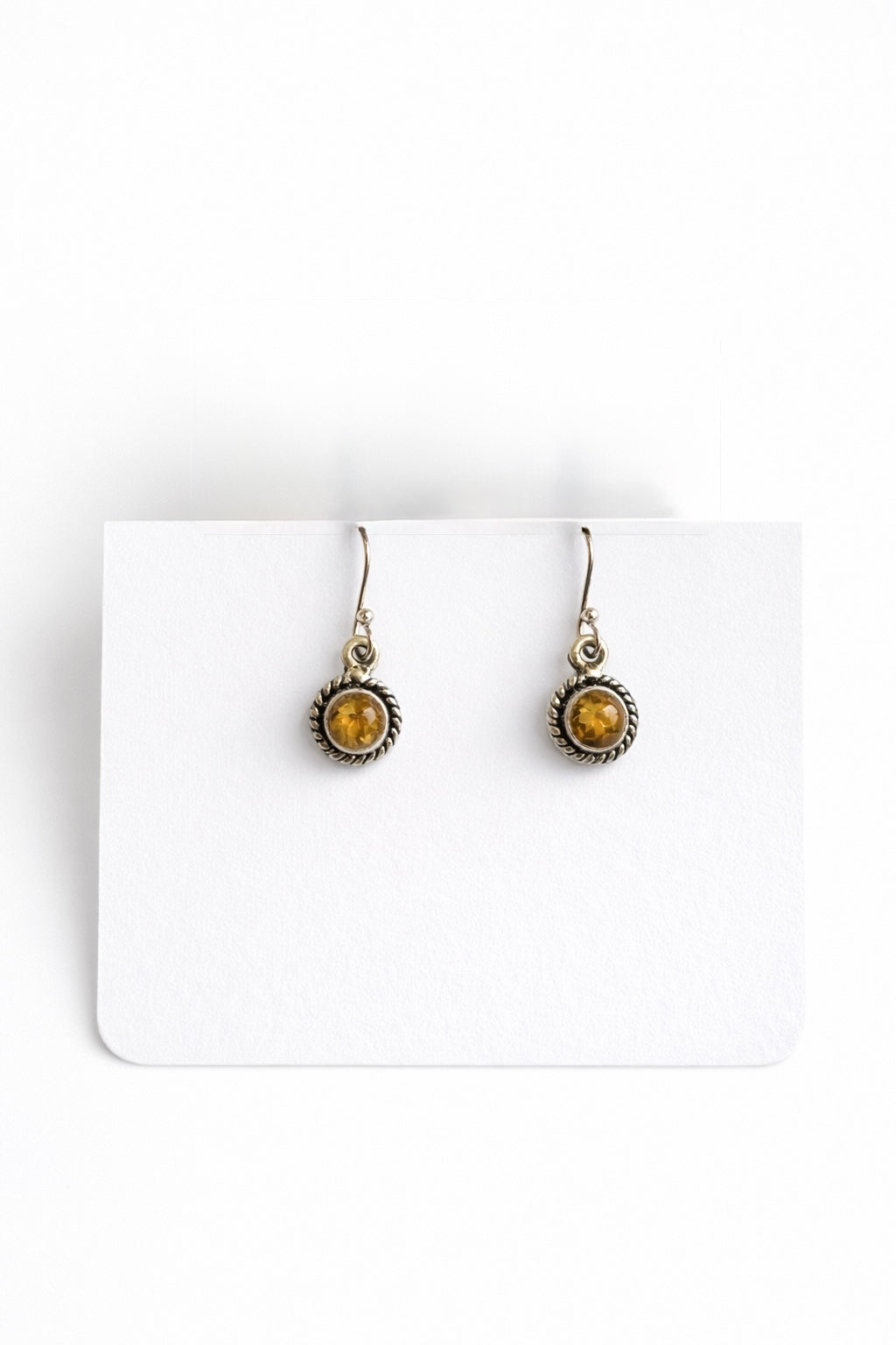 Sterling Silver Citrine Dangle Earrings