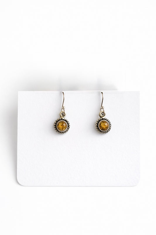 Sterling Silver Citrine Dangle Earrings
