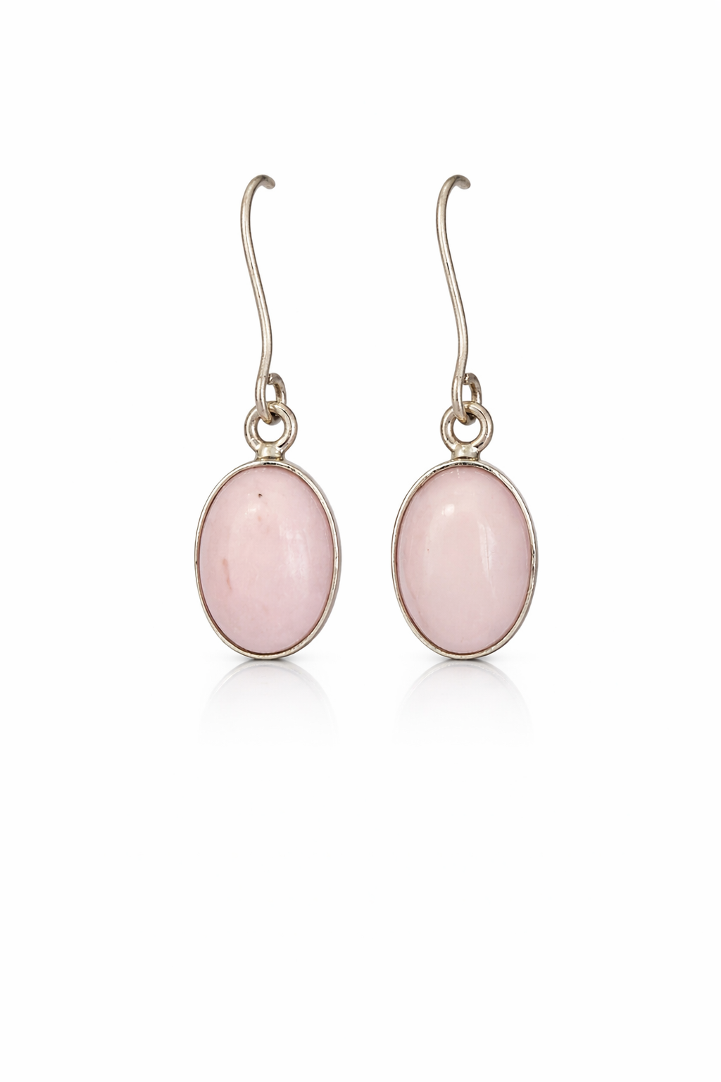 Pink Opal Sterling Silver Dangle Earrings