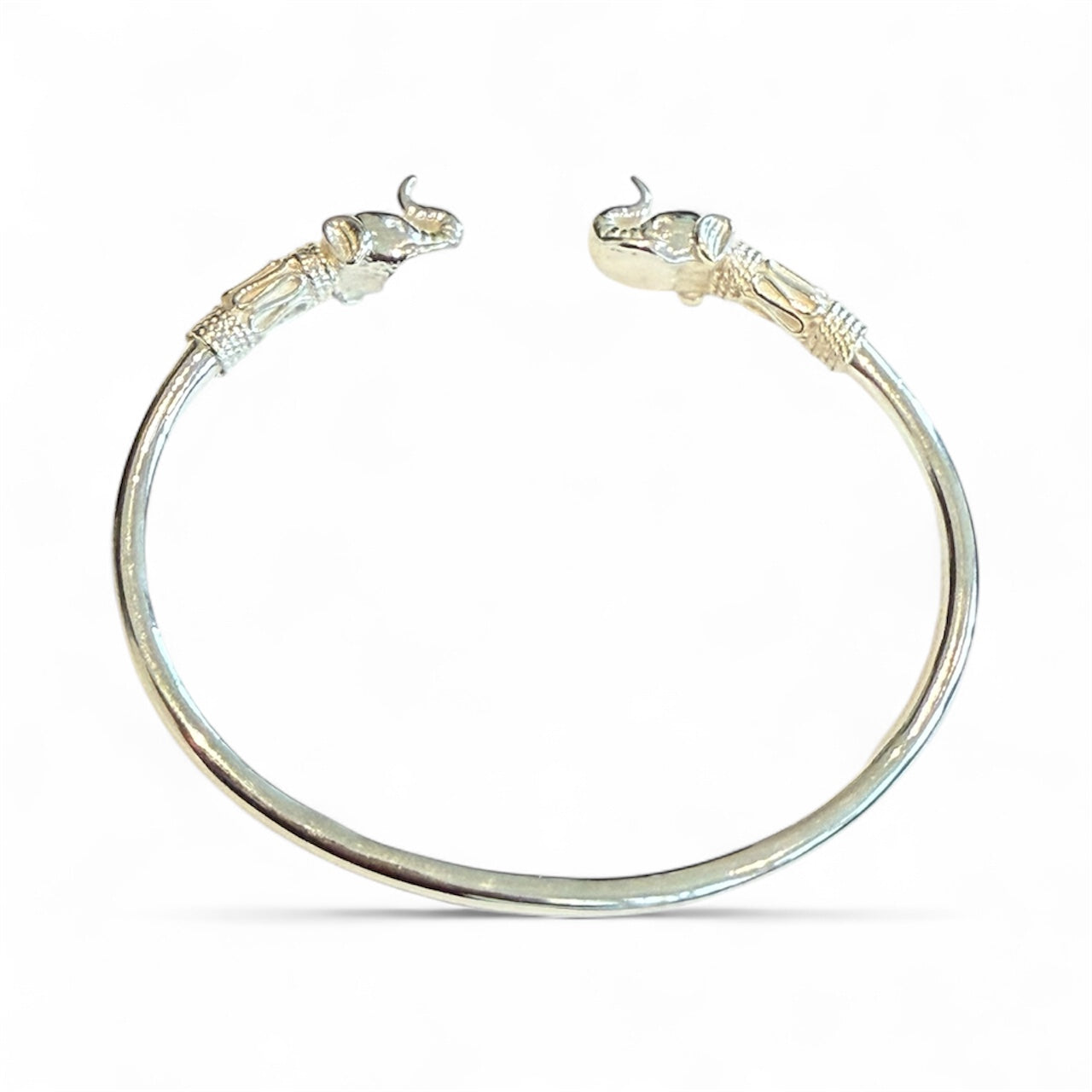 Sterling Silver Elephant Bangle Bracelet