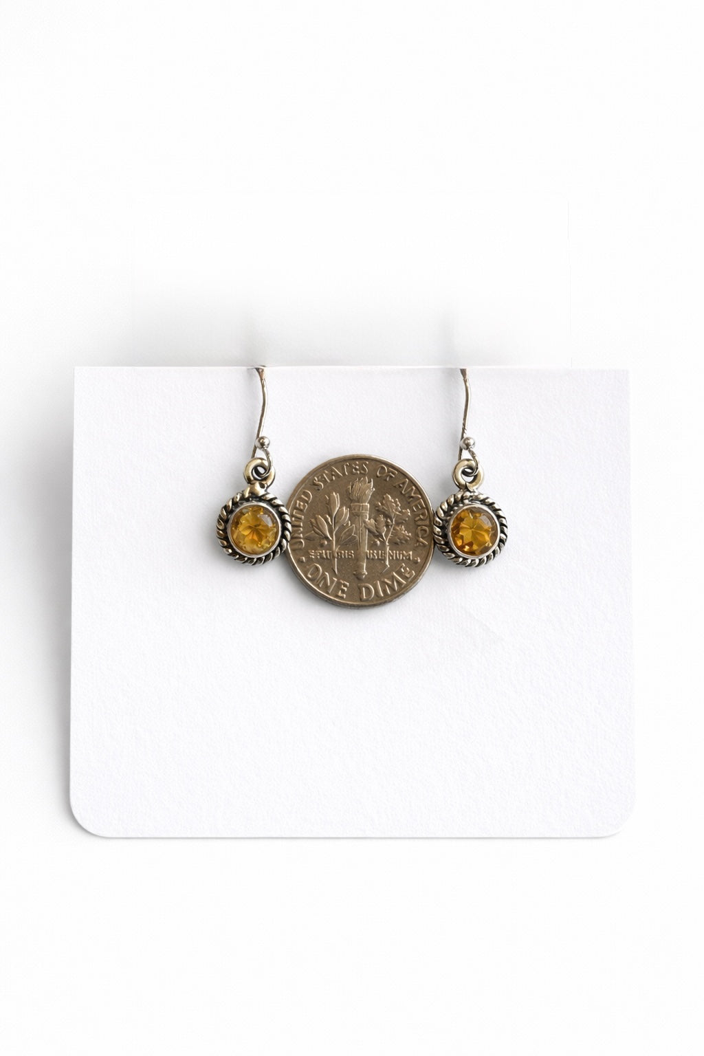 Sterling Silver Citrine Dangle Earrings