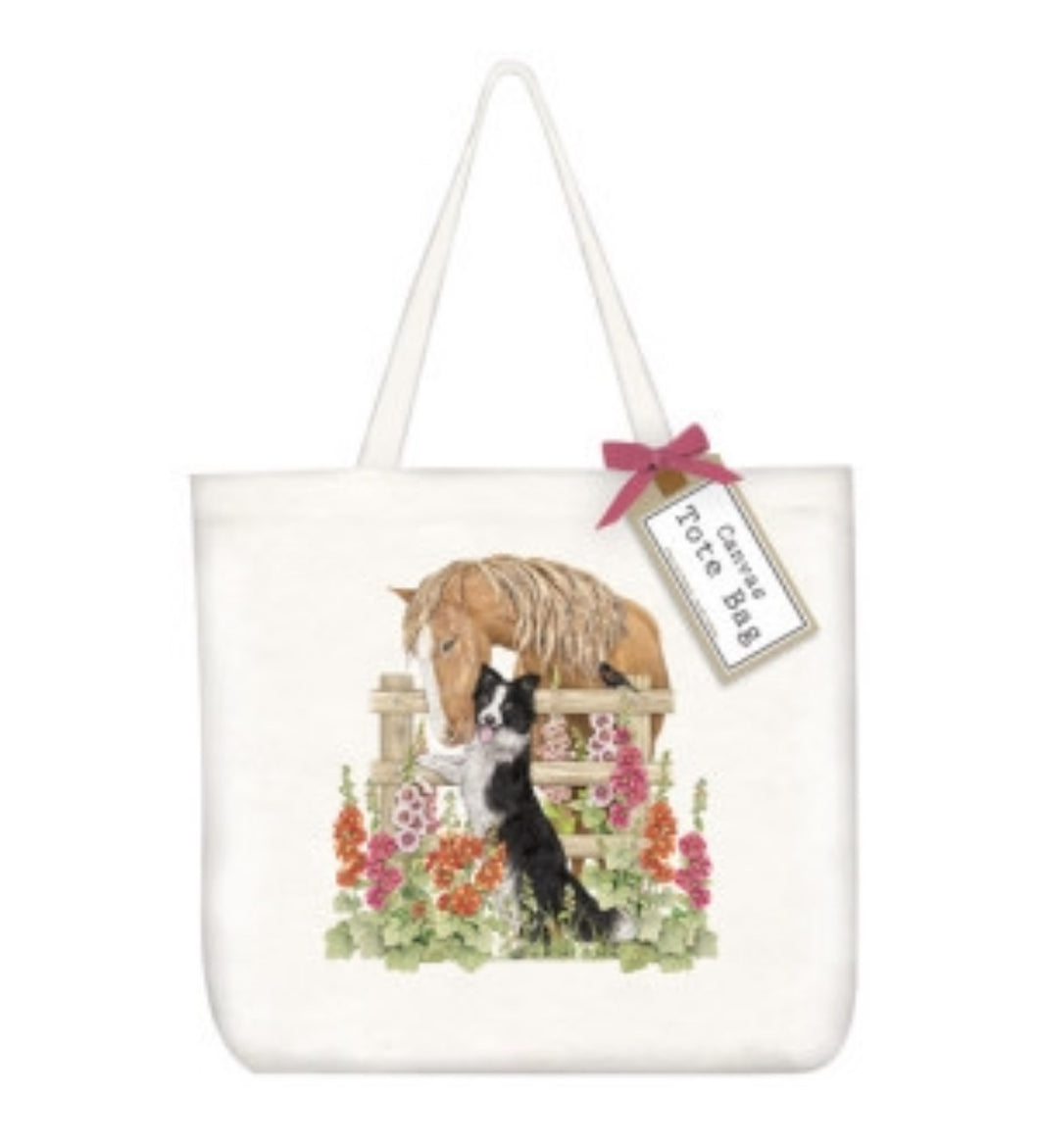 Canvas Tote Bag Mary Lake Thompson Hollyhock Horse