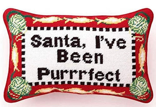 Cat Purrrfect Needlepoint Pillow 8”x12”