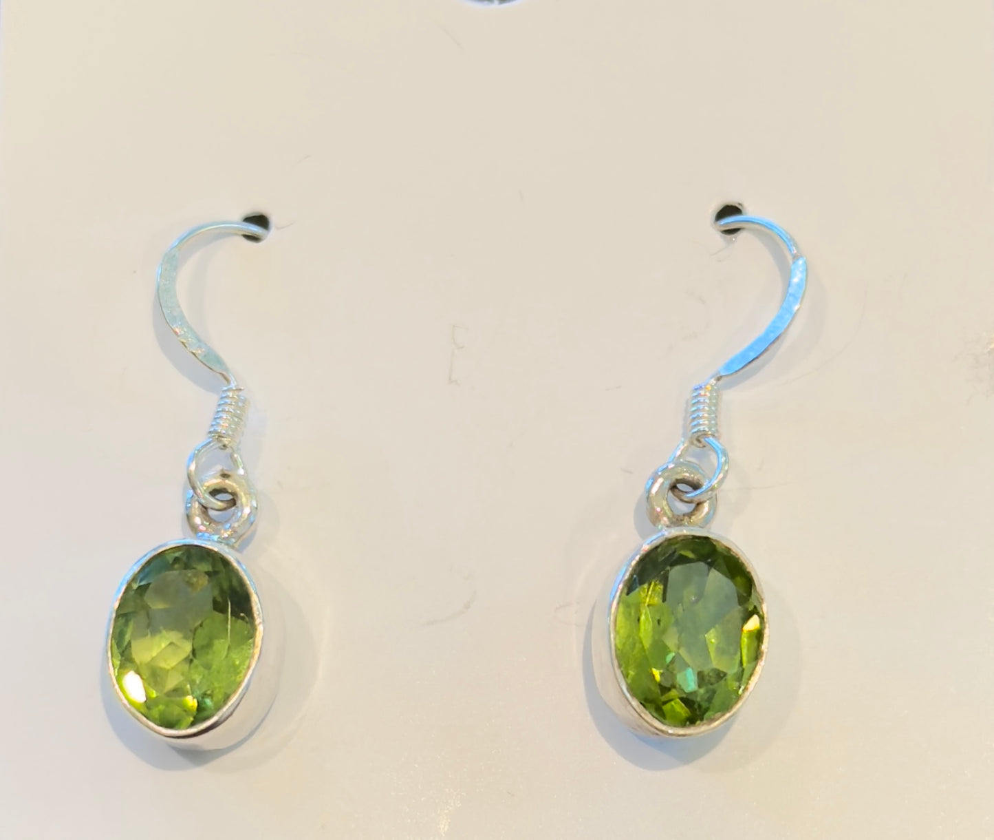 Sterling Silver Peridot Dangle Earrings New