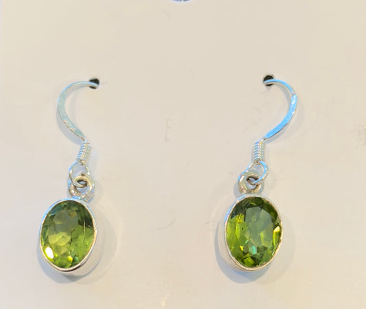 Sterling Silver Peridot Dangle Earrings New