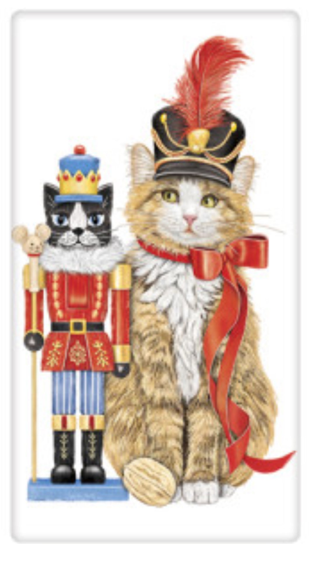 Flour Sack Kitchen Dish Towel Cat Nutcracker Mary Lake - Thompson