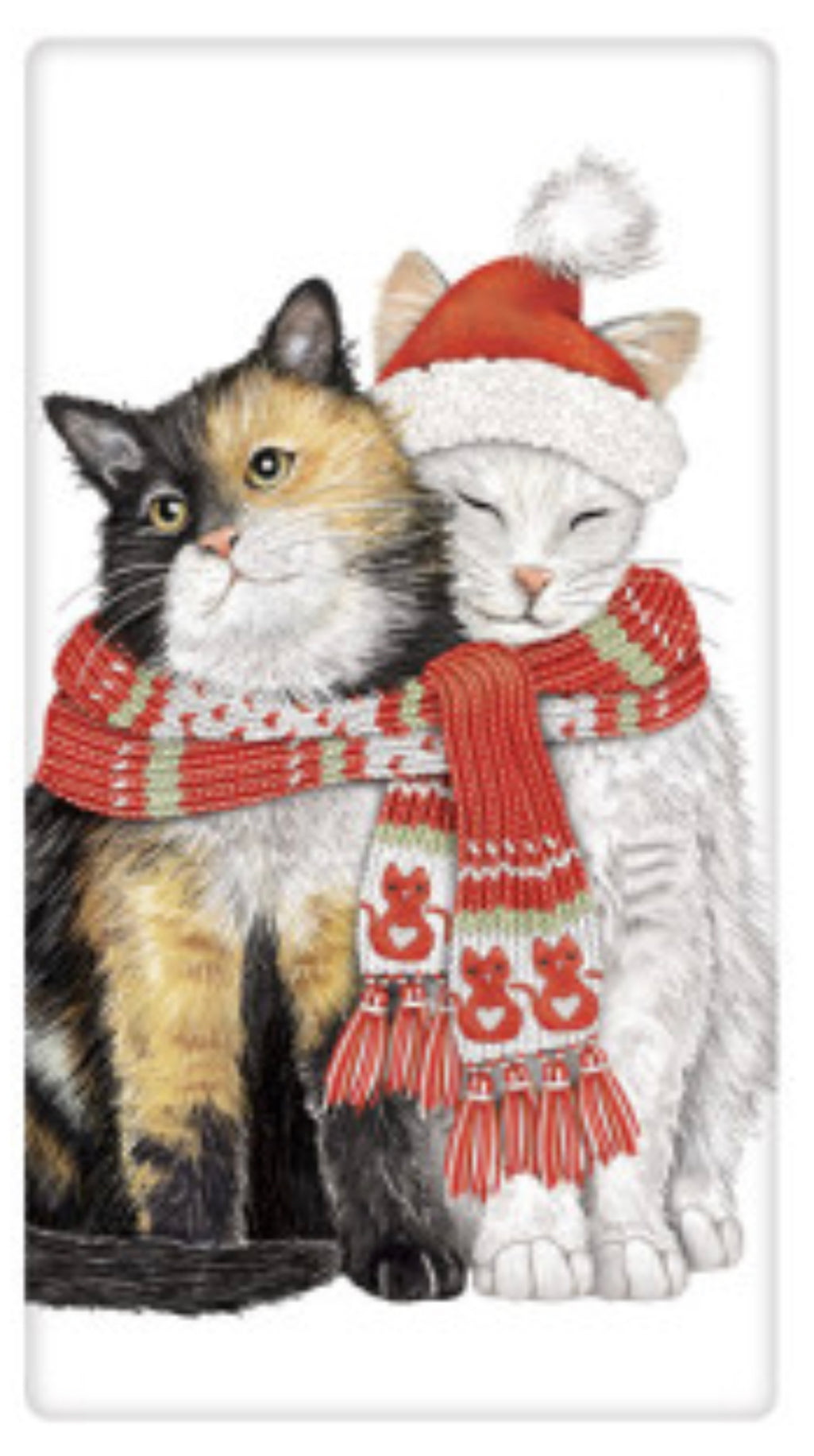 Flour Sack Kitchen Dish Towel Winter Cuddly Cats Mary Lake - Thompson