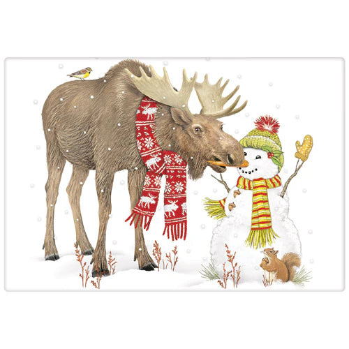 Flour Sack Kitchen Dish Towel Moose Snowman Mary Lake - Thompson