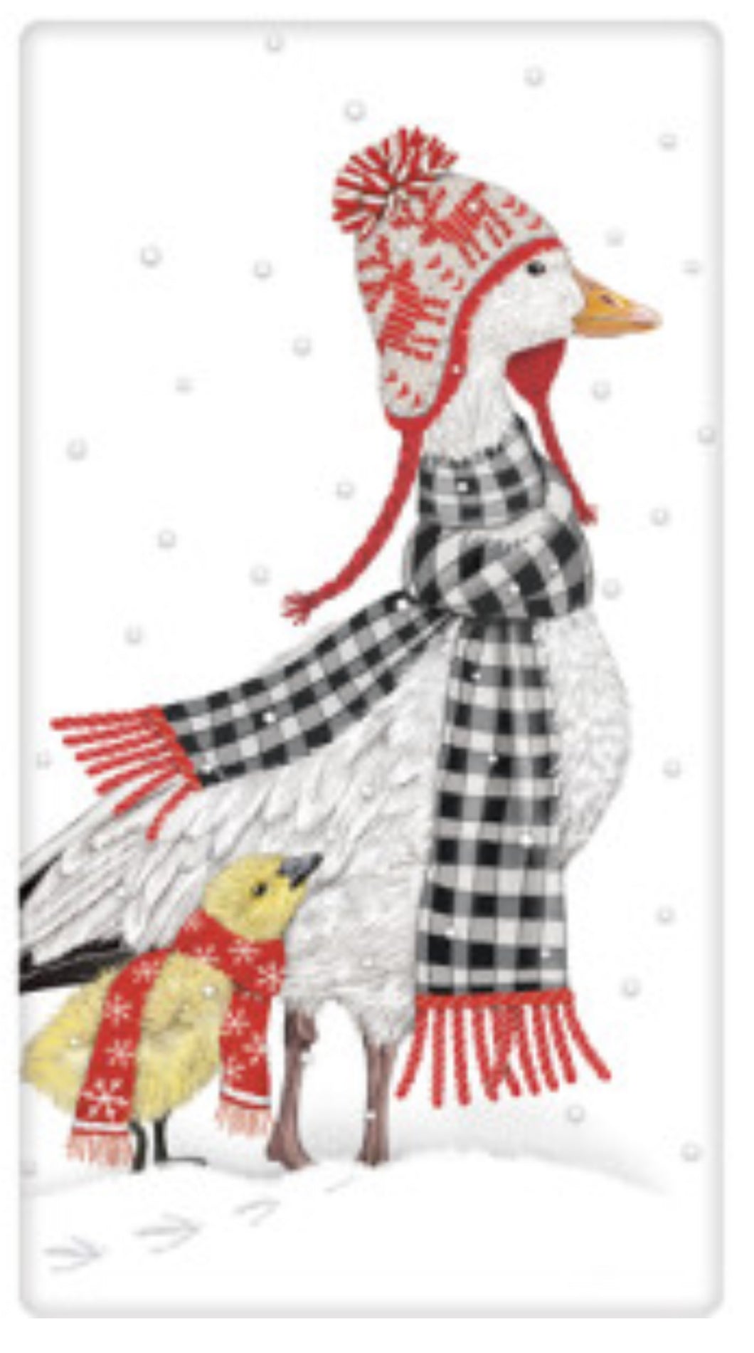 Flour Sack Kitchen Dish Towel Winter Goose Mary Lake - Thompson