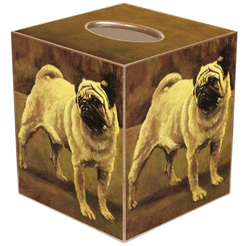 Marye-Kelley Fawn Pug Dog Tissue Box Cover
