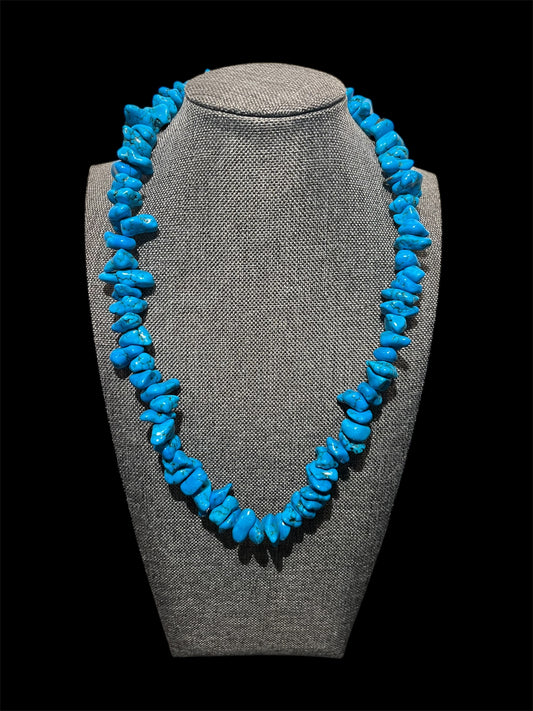 Howlite Turquoise Sterling Silver Necklace New