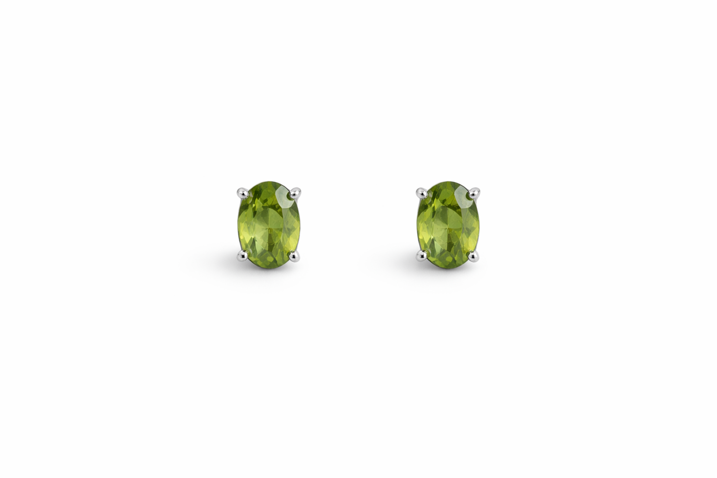Sterling Silver Peridot Stud Earrings