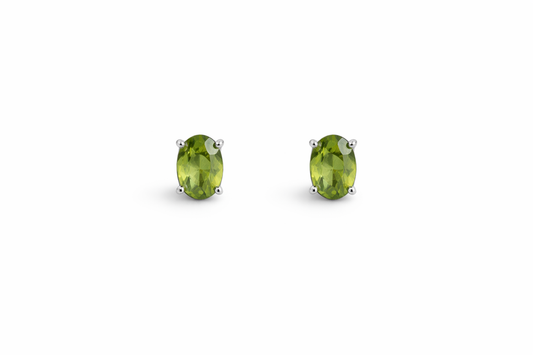 Sterling Silver Peridot Stud Earrings
