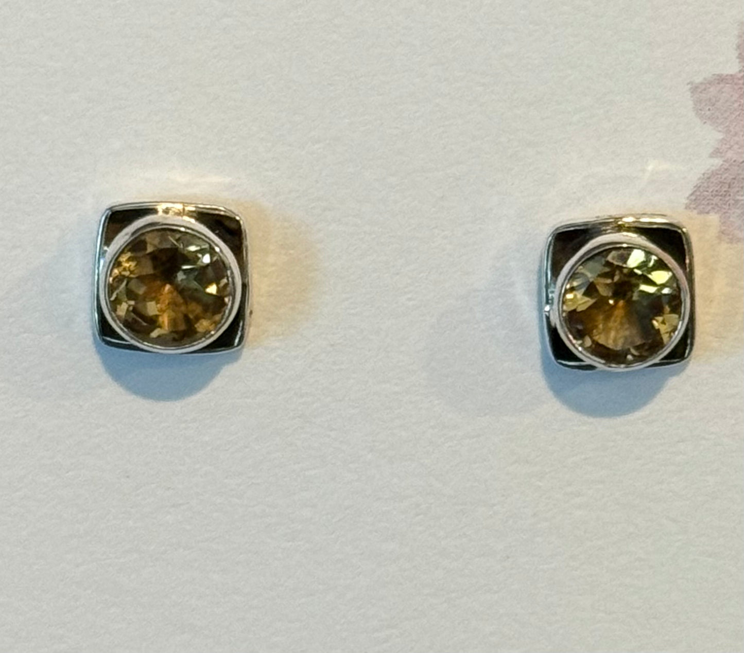 Sterling Silver Citrine Stud Earrings