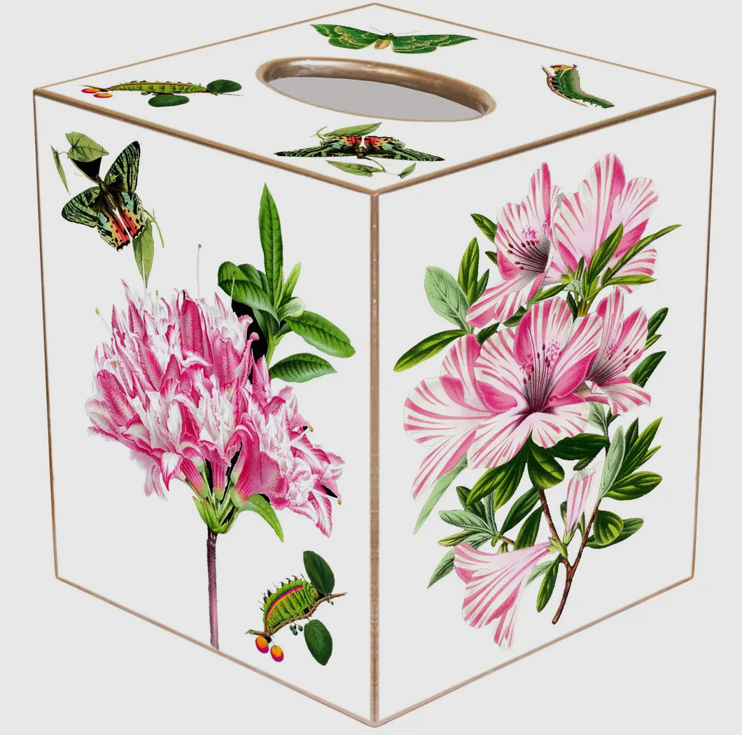 Marye-Kelley Azaleas On White Tissue Box Cover