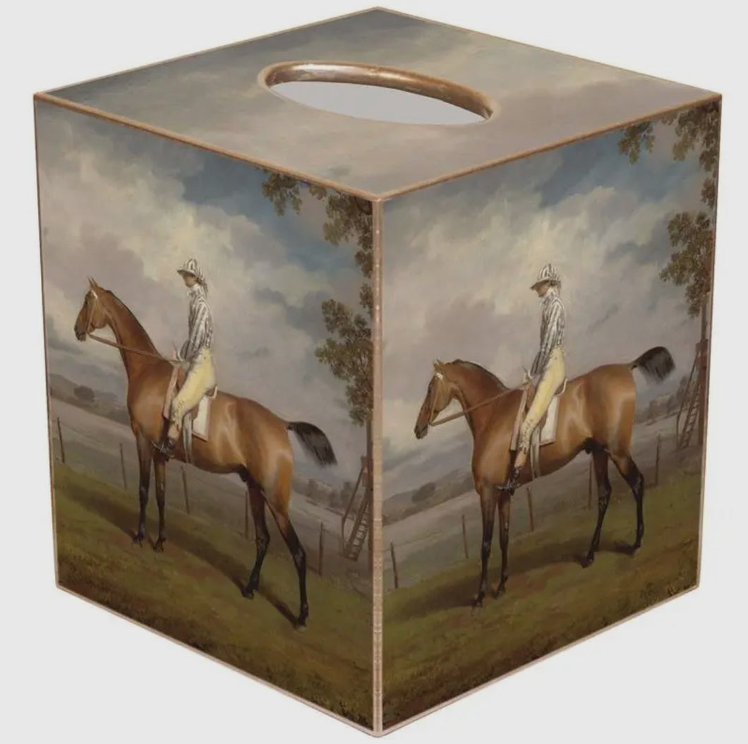 Marye-Kelley Race Horse Tissue Box Cover