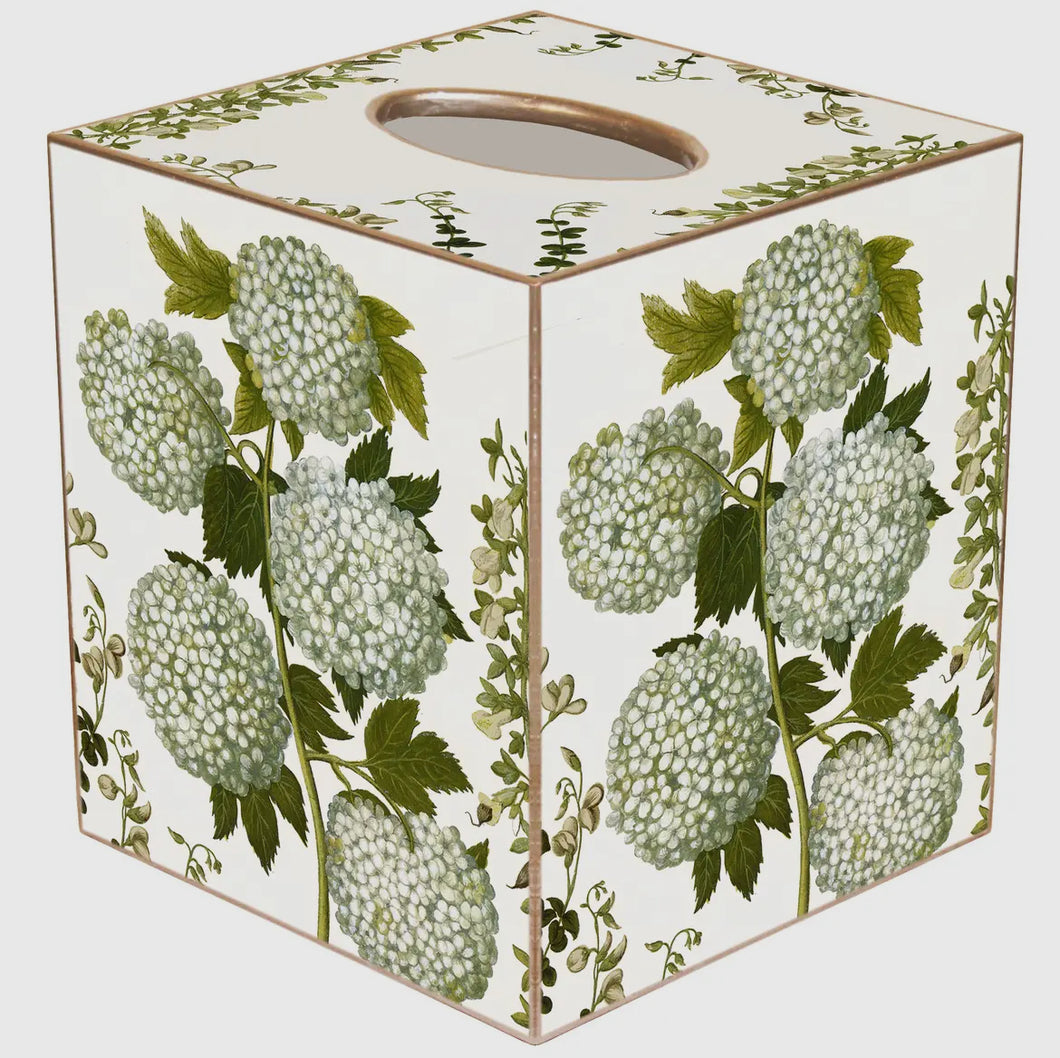 Marye-Kelley Pale Hydrangeas Tissue Box Cover