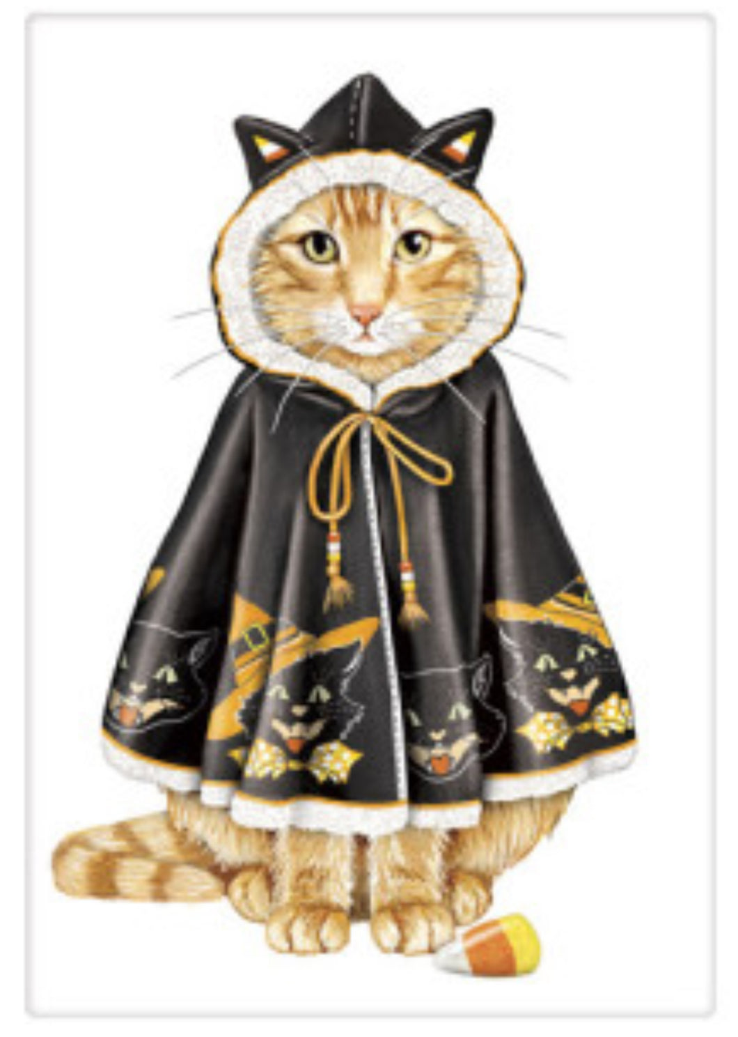 Flour Sack Kitchen Dish Towel Halloween Cape Cat Mary Lake - Thompson