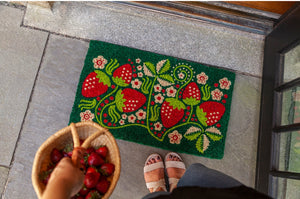 Strawberry Vines Handwoven Coconut Fiber Doormat **Show only item**