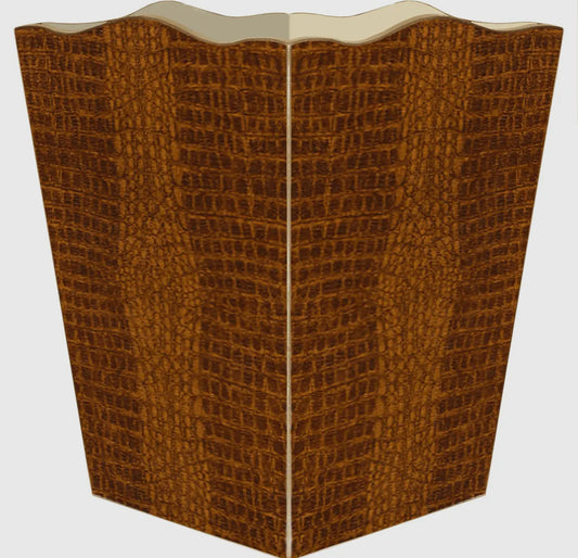 Marye-Kelley Mock Brown Crock Wastepaper Basket