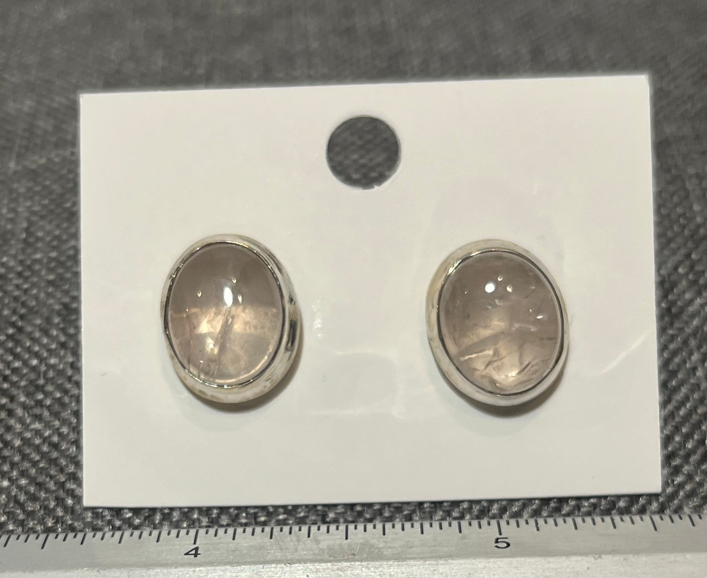 Sterling Silver Rose Quartz Stud Earrings