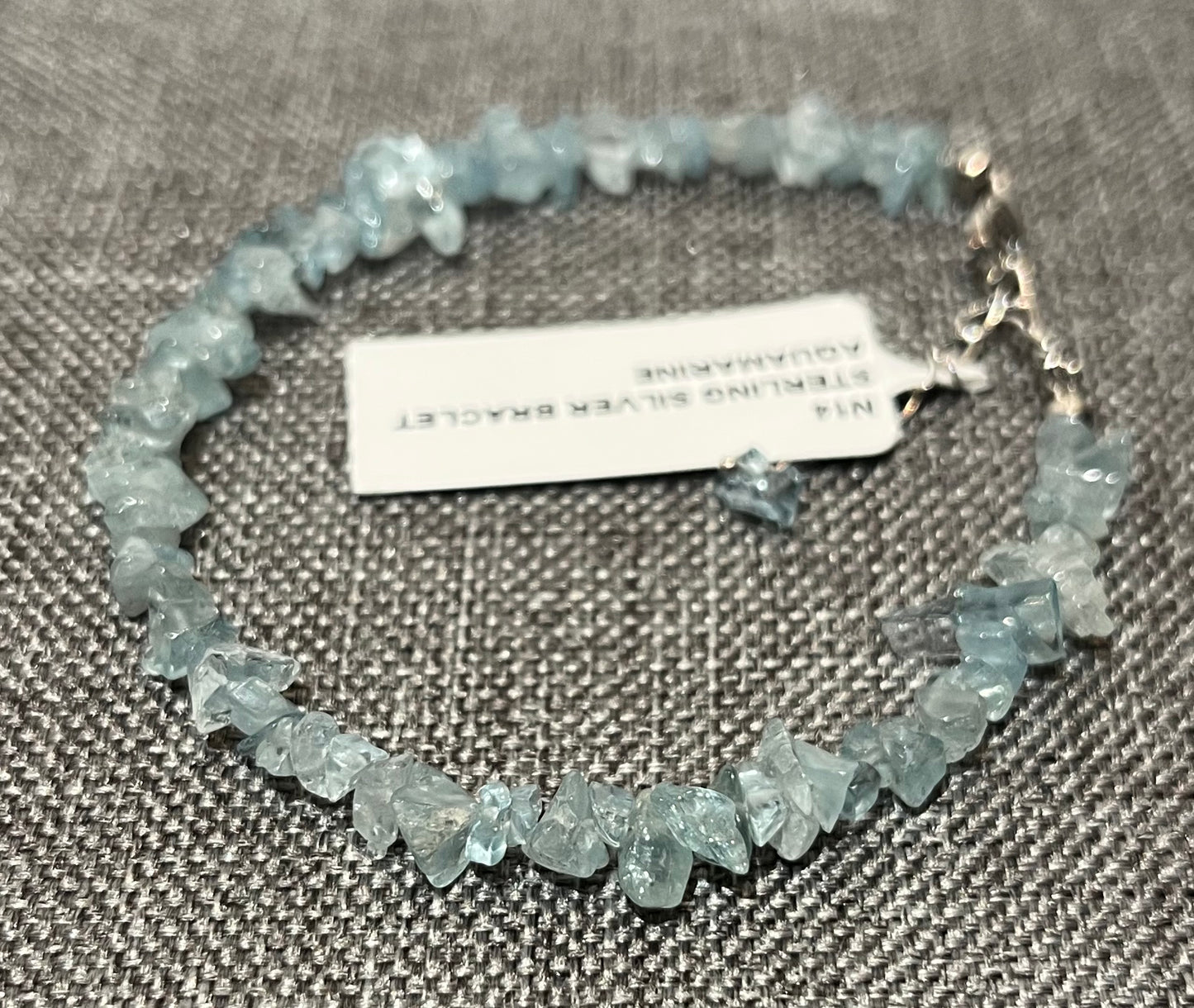Aquamarine Sterling Silver Bracelet With Adjustable
